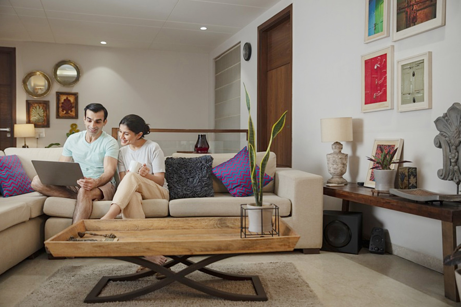 Living room view in 2 & 3 BHK flats at Megapolis Mystic, Hinjewadi